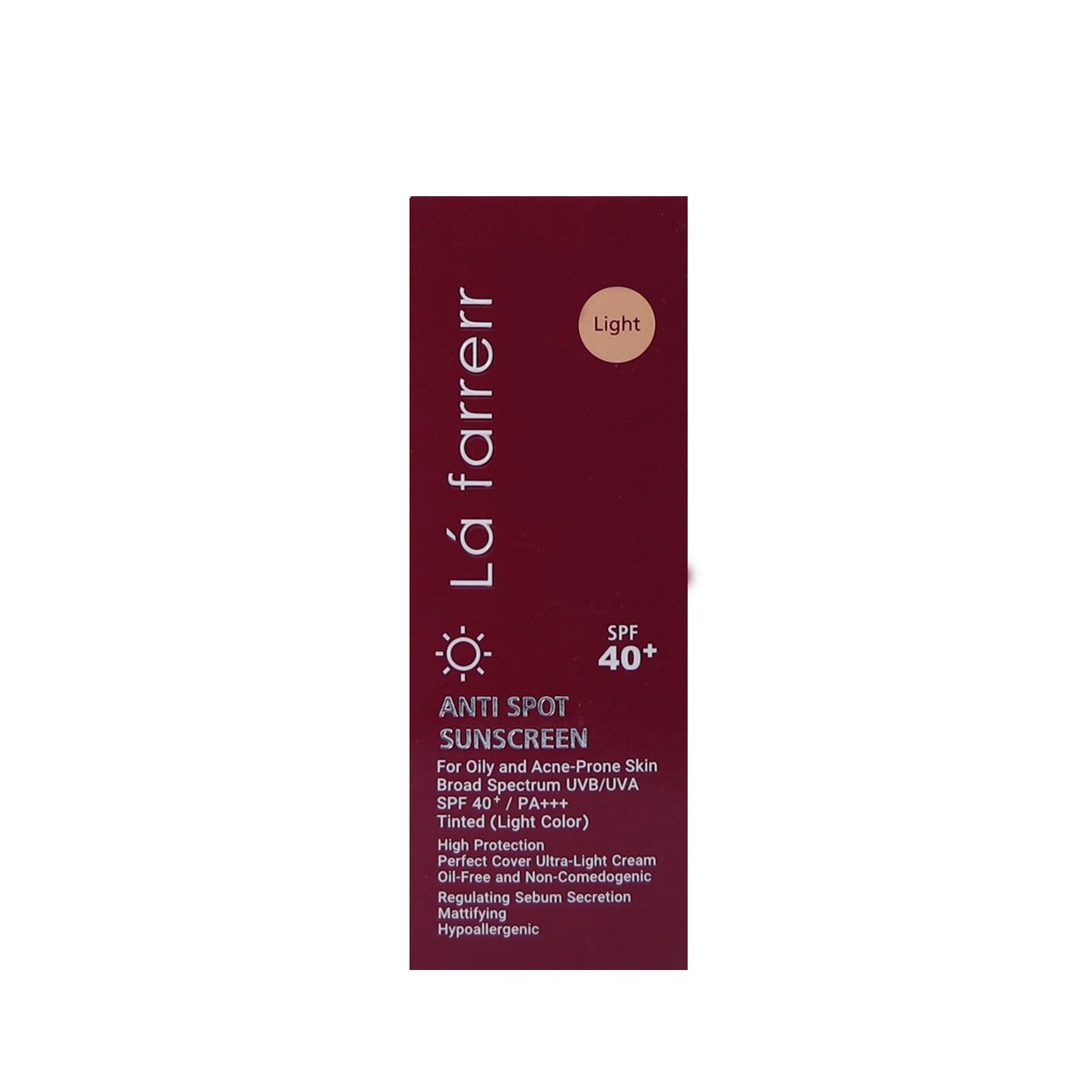 كريم واقٍ من الشمس ملون ومضاد للتصبغات SPF40 للبشرة الدهنية والمعرضة لحب الشباب